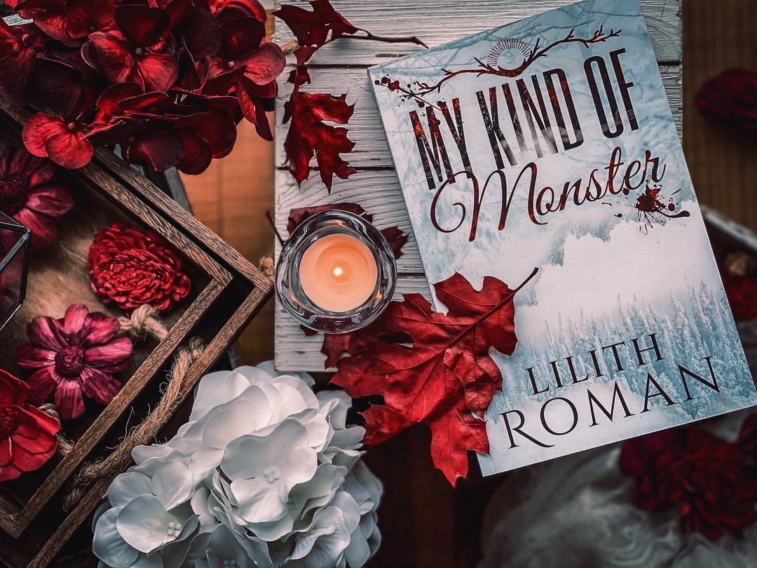 flatlay of the book My Kind of Monster by Lilith Roman